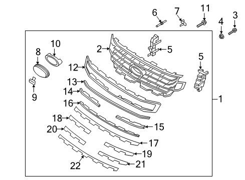2019 Ford Expedition Grille & Components Diagram 2 - Thumbnail
