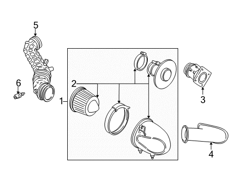 2001 Ford Mustang Air Cleaner Assembly Diagram for XR3Z-9600-AA