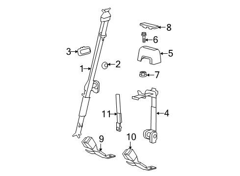 2014 Ford F-150 Rear Seat Belts Diagram 2 - Thumbnail