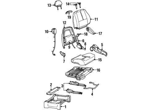 2003 Ford Windstar Armrest, Passenger Side Diagram for XF2Z-1667112-AAC