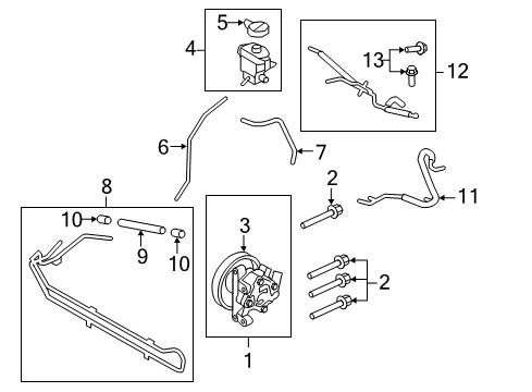 2011 Lincoln MKX P/S Pump & Hoses, Steering Gear & Linkage Diagram 4 - Thumbnail
