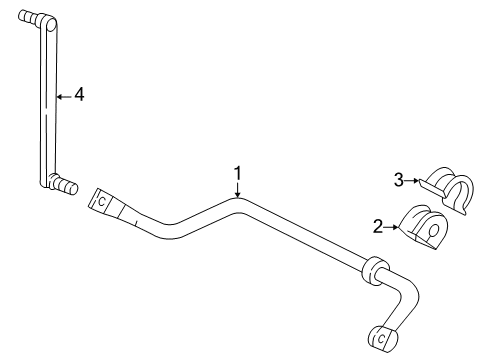 2005 Mercury Monterey Stabilizer Bar & Components - Front Diagram