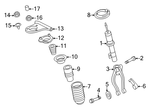 2006 Lincoln Zephyr Struts & Components - Front Diagram
