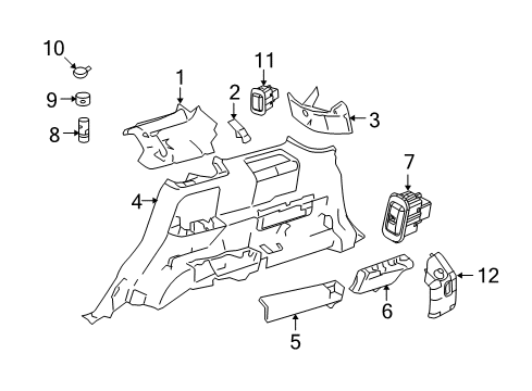 2009 Ford Taurus X Interior Trim - Quarter Panels Diagram