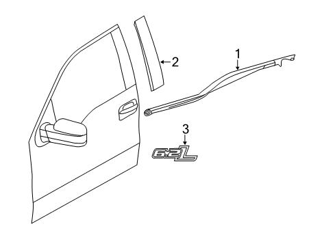 2014 Ford F-150 Exterior Trim - Front Door Diagram 2 - Thumbnail
