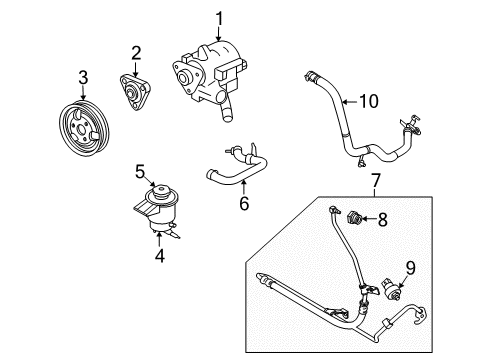 2010 Ford Mustang Power Steering Pressure Hose Diagram for 9R3Z-3A719-E
