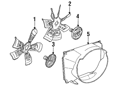 1995 Mercury Grand Marquis Cooling System, Radiator, Water Pump, Cooling Fan Diagram 1 - Thumbnail