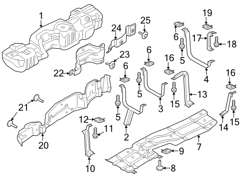 2024 Ford F-250 Super Duty Front Bracket U-Nut, Driver Side Diagram for -W722255-S439