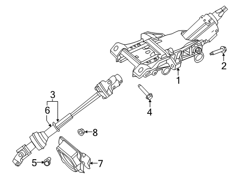 2017 Ford Police Interceptor Utility Steering Column Diagram for DB5Z-3C529-Q