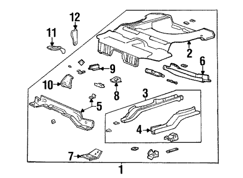 1999 Mercury Cougar Floor Pan, Rear Diagram for F8RZ6311218AA