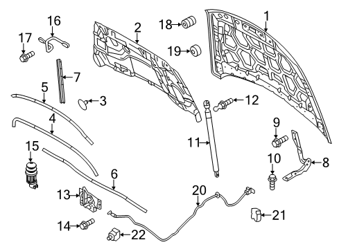 2015 Ford Police Interceptor Sedan Hood & Components Diagram