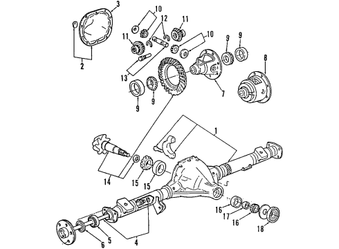 2000 Mercury Mountaineer Rear Axle, Differential, Propeller Shaft Diagram