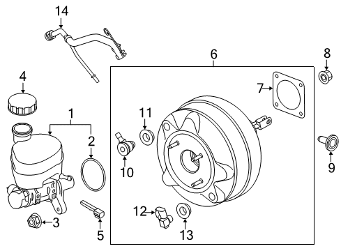 2020 Ford Mustang Brake Booster Diagram for KR3Z-2005-A