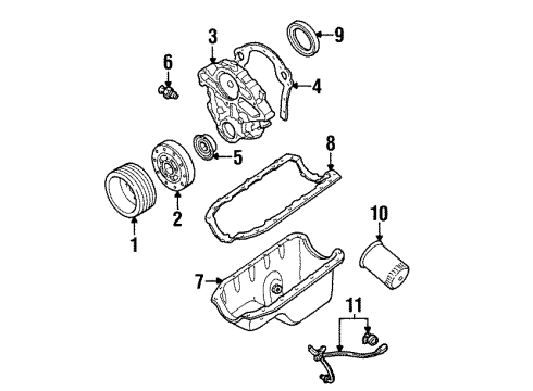 1995 Ford Ranger Engine Parts & Mounts, Timing, Lubrication System Diagram 5 - Thumbnail