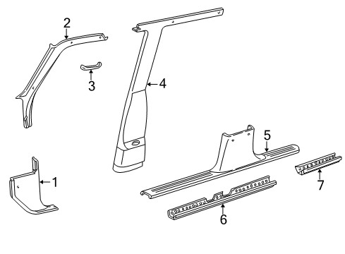 1995 Ford Explorer Cowl Trim, Driver Side Diagram for F5TZ7802345AAZ