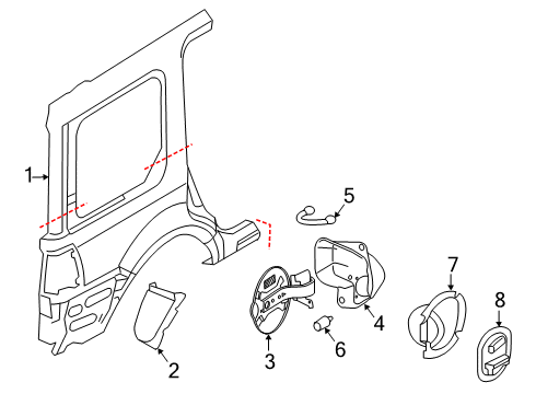 2009 Ford Expedition Quarter Panel & Components Diagram