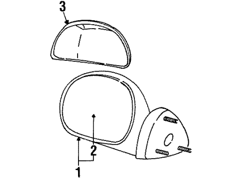 1998 Lincoln Navigator Mirror, Rear Outer Driver Side Diagram for F85Z-17683-AAB