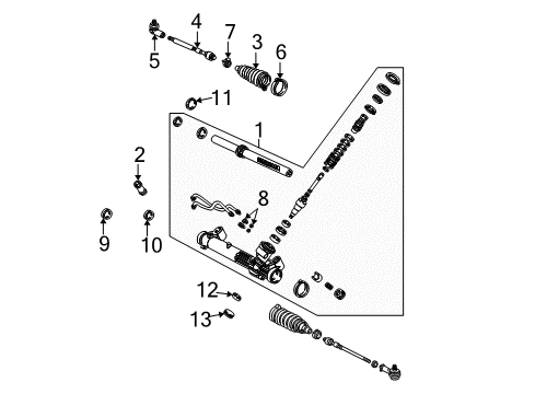 2006 Ford Focus Outer Tie Rod Diagram for 5S4Z-3A130-AA
