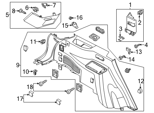 2023 Lincoln Aviator Interior Trim - Quarter Panels Diagram 1 - Thumbnail