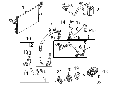2008 Ford Taurus A/C Condenser, Compressor & Lines Diagram