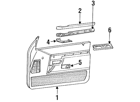 1993 Ford Explorer Armrest Pad, Front Passenger Side Diagram for F3TZ9824100AAK