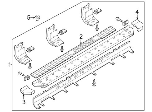 2024 Ford F-350 Super Duty Running Board, Driver Side Diagram for NC3Z-16451-JA