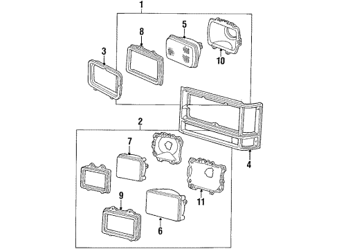 1990 Ford Country Squire Headlamps Diagram
