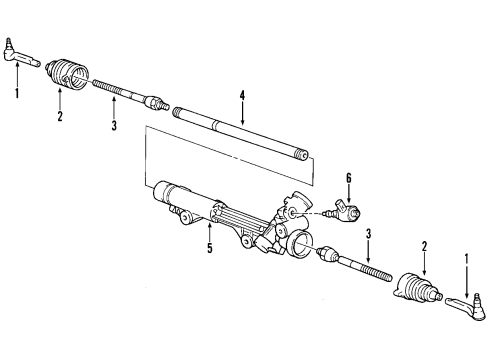 2002 Lincoln LS Steering Gear Diagram for 1W4Z-3504-AARM
