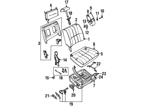 1994 Mercury Grand Marquis Control Switch, Passenger Side Diagram for F3AZ-14A701-A