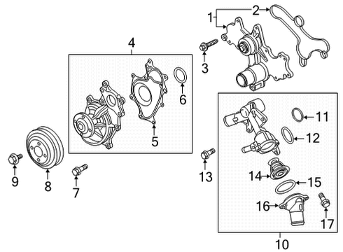 2023 Ford F-150 Water Pump Diagram for LK4Z-8501-B