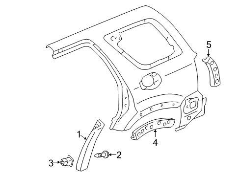 2004 Ford Escape Exterior Trim - Quarter Panel Diagram