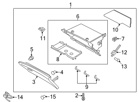 2018 Lincoln MKZ Glove Box Assembly, Driver Side Diagram for JP5Z-54060T10-AD