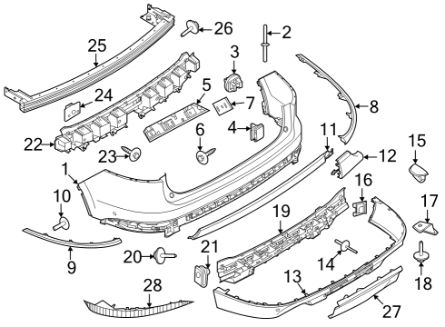 2020 Lincoln Aviator Upper Cover, Rear Diagram for LC5Z-17810-AAPTM