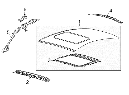 2014 Ford Fusion Roof & Components Diagram