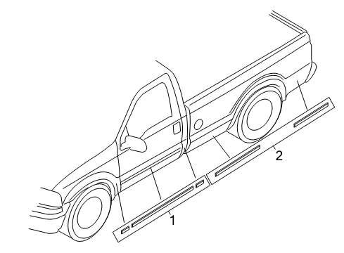 2005 Ford F-350 Super Duty Stripe Tape Diagram 2 - Thumbnail