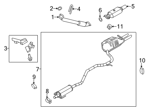 2010 Ford Fusion Exhaust Components Diagram 1 - Thumbnail