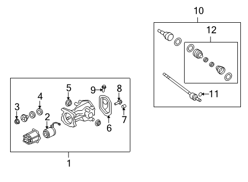 2009 Lincoln MKX Axle Components - Rear Diagram