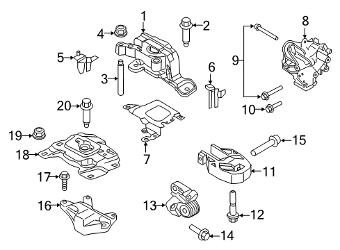 2014 Ford Transit Connect Engine & Trans Mounting Diagram