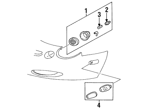 1998 Ford Taurus Park & Side Marker Lamps Diagram