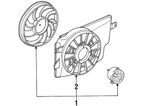 1997 Ford Mustang Cooling System, Radiator, Water Pump, Cooling Fan Diagram