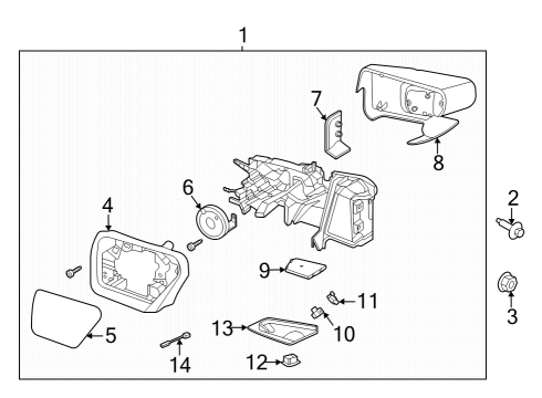 2023 Ford F-150 Lightning Outside Mirrors Diagram 4 - Thumbnail