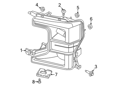 2021 Ford F-250 Super Duty Headlamp Components Diagram