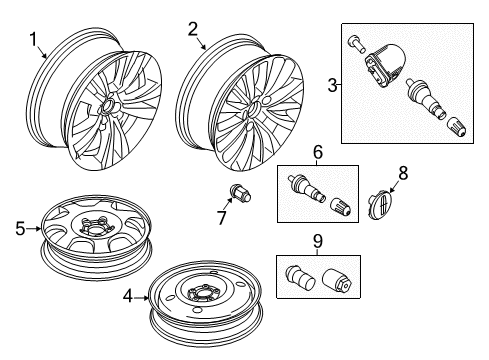 2017 Lincoln MKX Wheels Diagram 1 - Thumbnail