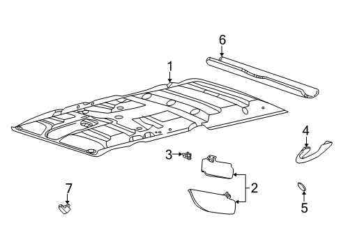 2004 Ford Excursion Interior Trim - Roof Diagram