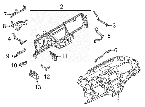 2015 Lincoln MKC Cluster & Switches, Instrument Panel Diagram 1 - Thumbnail