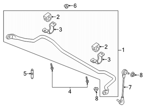 2022 Ford Bronco Stabilizer Bar & Components - Front Diagram 2 - Thumbnail