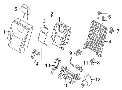 2022 Ford Edge Rear Seat Components Diagram