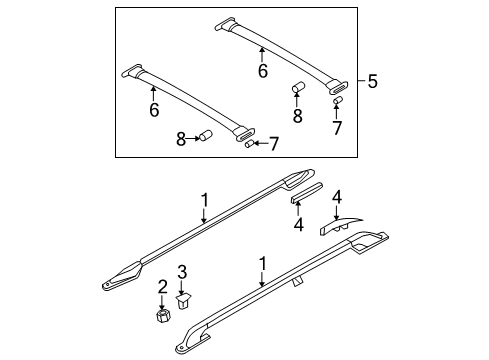 2006 Ford Freestar Cross Rail Fastener Diagram for YL8Z-78517A26-BAA