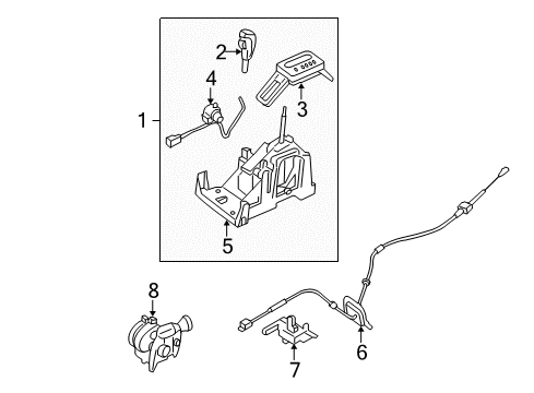 2005 Ford Five Hundred Shifter Assembly Diagram for 6G1Z-7210-F