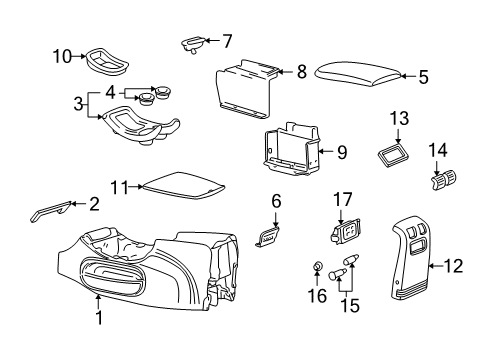 1998 Ford Expedition Console, Center Lower Diagram for F75Z78045A36AAC